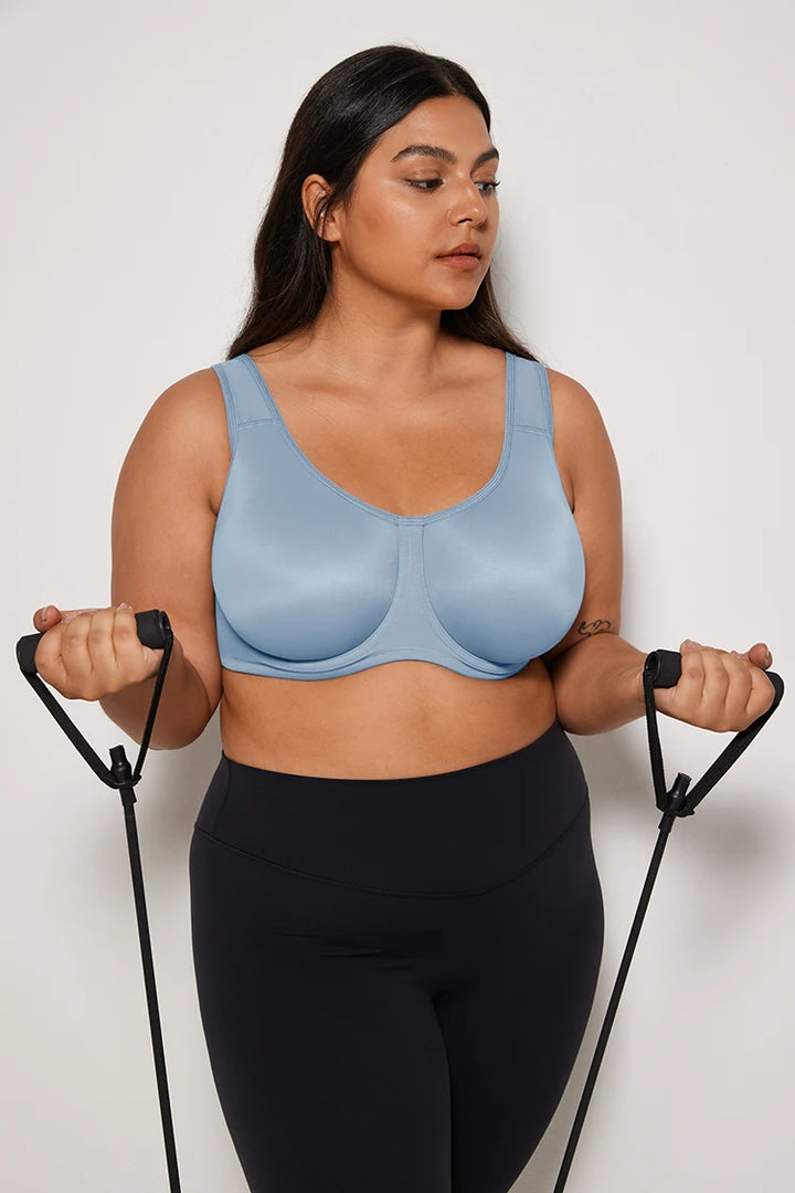 Keyla Underwire Sports Bra| C-G Cup| Pink - Lotus Grey