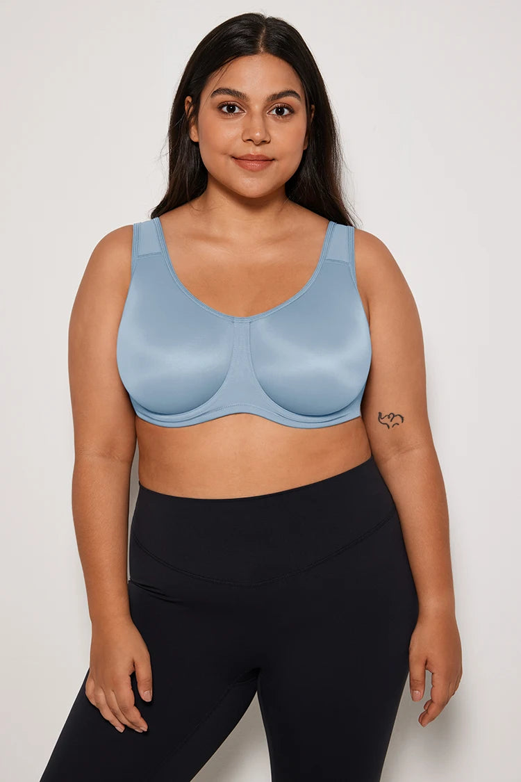 Keyla Underwire Sports Bra| C-G Cup| Pink - Lotus Grey