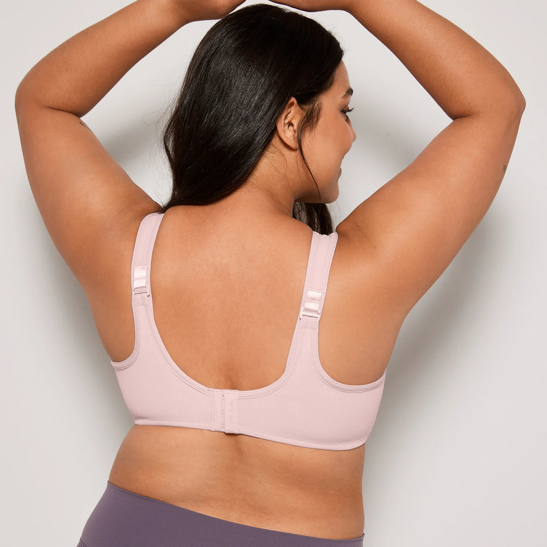 Keyla Underwire Sports Bra| C-G Cup| Pink - Lotus Grey