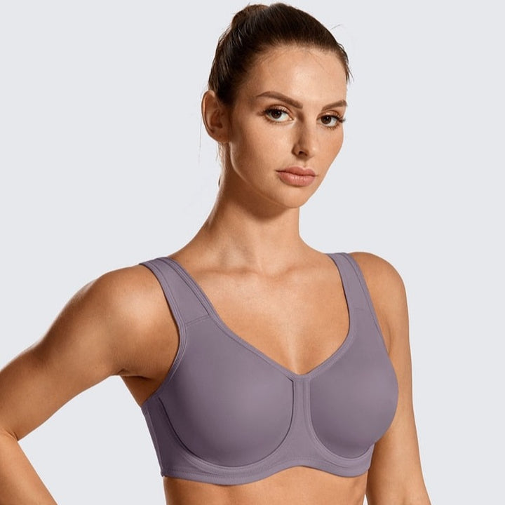 Keyla High Impact Double-layer Outer Underwire Sports Bra| C-G Cup| Magenta - Hibiscus