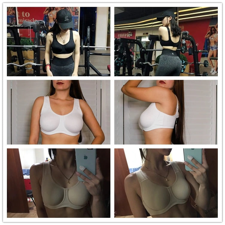 Keyla Supportive Underwire Sports Bra| C-G Cup| White - Beige