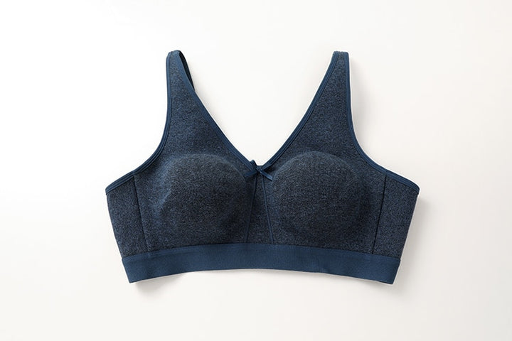 Ayla Unlined Wireless Cotton Sleep Bra |C-G Cup| Red - Indigo