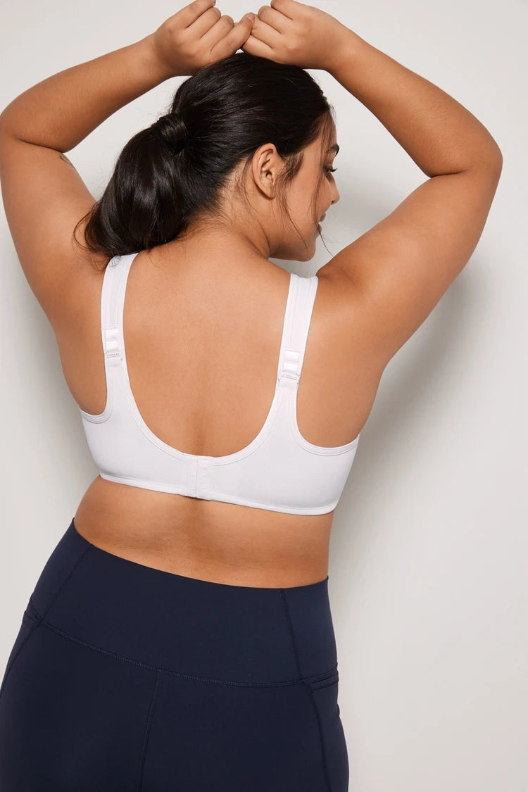 Keyla High Impact Double-layer Outer Underwire Sports Bra| C-G Cup| White -  Beige