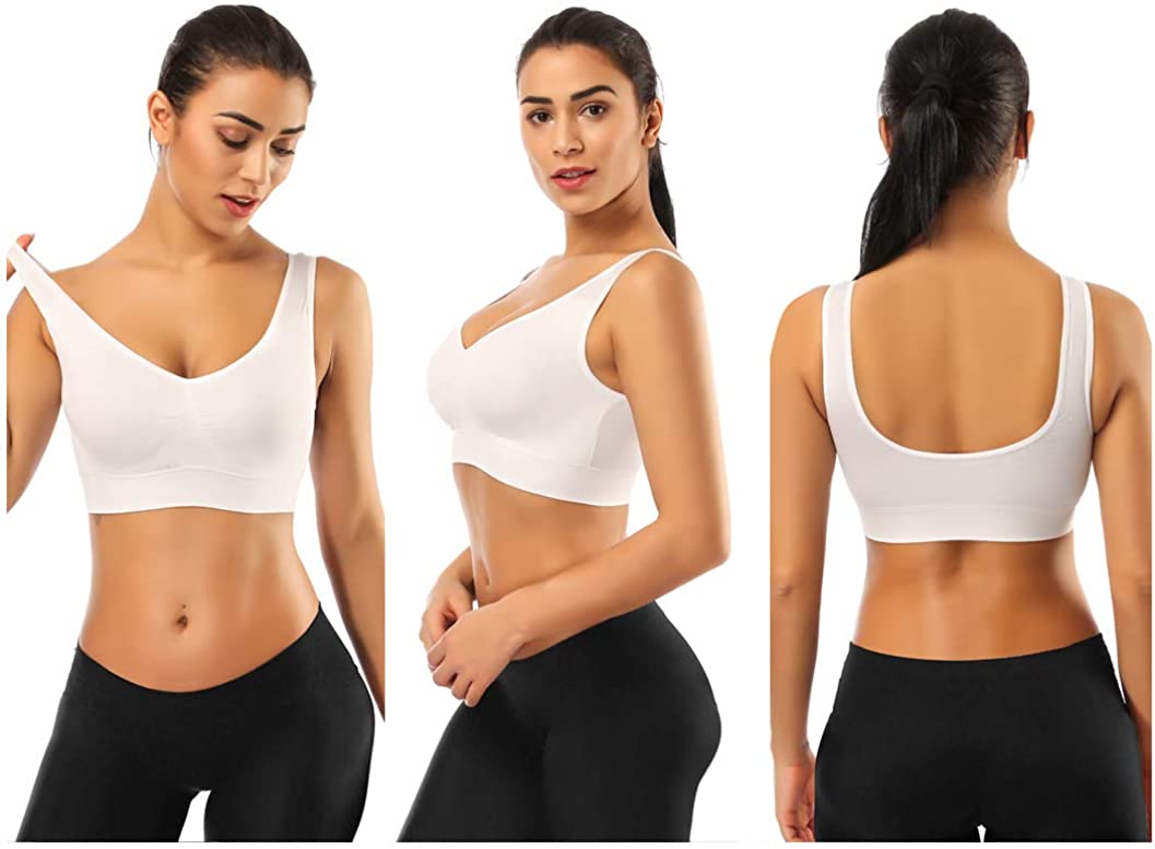 Sleep Bras for Women, Comfort Seamless Wireless Stretchy Sports Bra Yoga  Bras Large Size M-7XL 