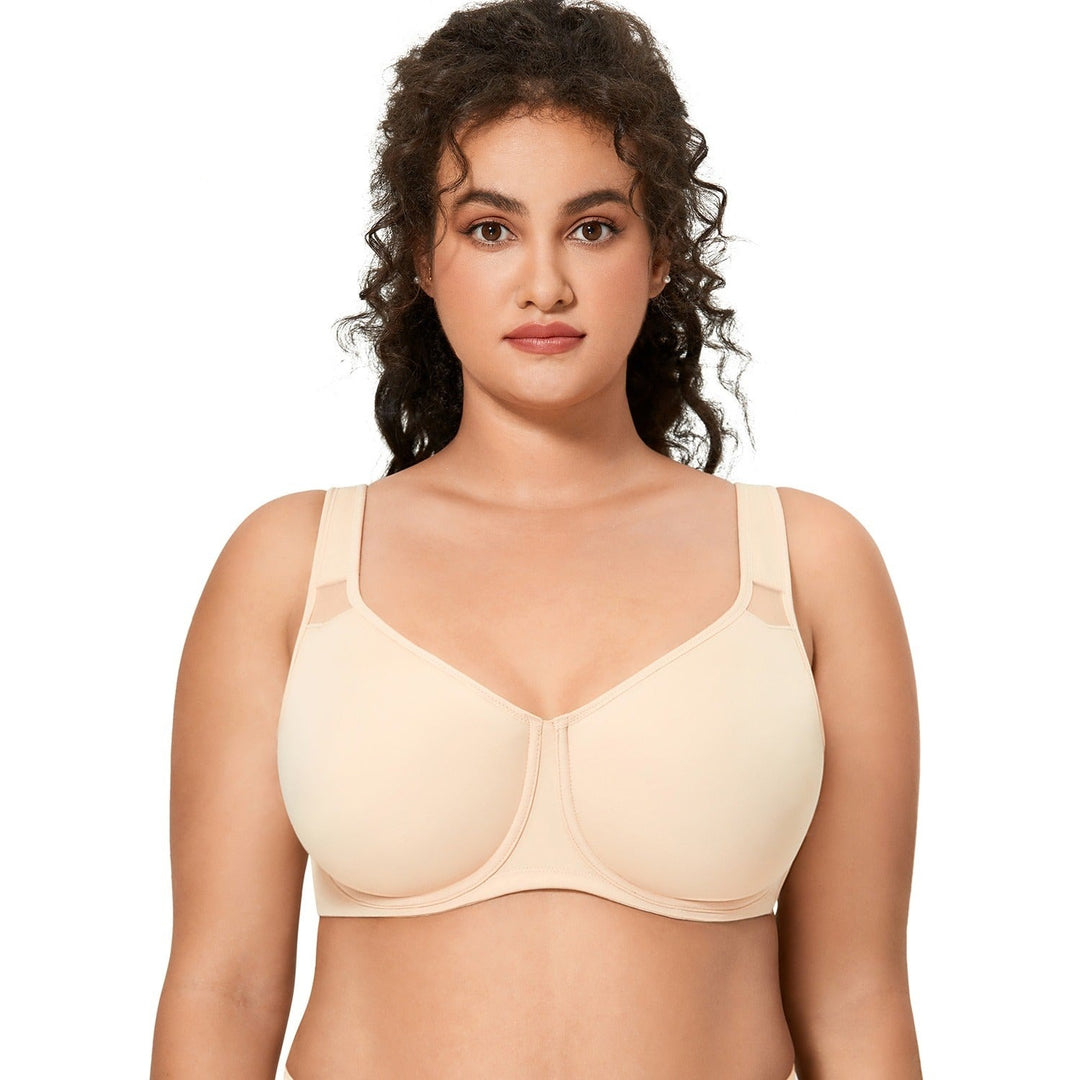 Delimira Women's Smooth Full Figure Large Busts Underwire Seamless  Minimizer Bra 