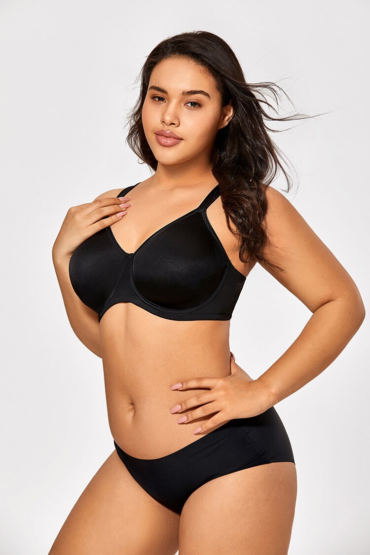 Tiana Smooth Unlined Underwire Minimizer Bra| C - F Cup | Beige - Black
