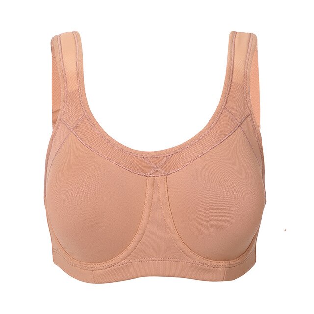 Averi High Impact Underwire Sports Bra With Removable Pads| C-E Cup| Beige - Black - Cinnamon