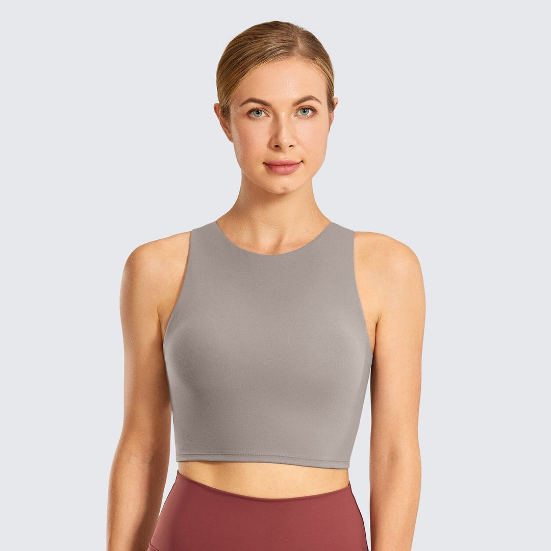 Bria Longline Workout Tank Top with Built in Bra – Rose Garnet
