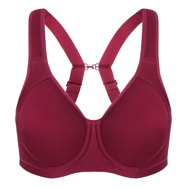 Sienna High Impact Coolmax Molded Cup Underwire Sports Bra | D - H Cup | Red - Blue - Grey